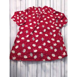 New White Stag Sleepwear Nightgown  L/XL 14-18 L‎ Xl 14 16 18 Cotton Red Sheep